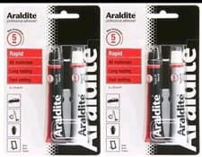 Image of Araldite Rapid Epoxy Adhesive 2 Pack (Twin Tubes 15ml Each) Strong Fast Set Glue