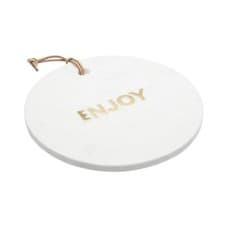 Image of KitchenCraft Artesà Round White & Gold Marble Cheese Board