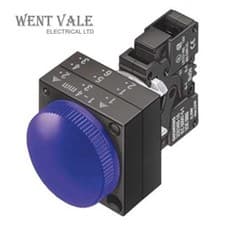 Image of Siemens Signum 3SB3244-6AA50 - 22mm Round 24v Indicator Lamp Unit + Blue Lens