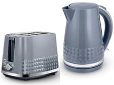 Image of Tower Solitaire Grey 2 Slice Toaster & 1.5L 3KW Kettle Set T10075GRY/T20082GRY