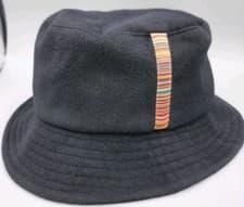 Image of Paul Smith - Black - Signature Stripe Trim - Cashmere & Wool Bucket Hat - Size S
