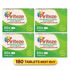 Image of Piriteze Allergy Relief Hayfever Tablets Antihistamine 10mg 180 Tablets x6 Packs