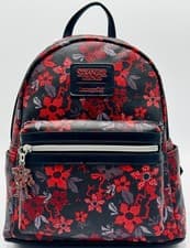 Image of Loungefly Stranger Things Demogorgon Mini Backpack Netflix AOP Bag Red Black
