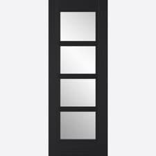 Image of Internal Vancouver Charcoal Black 4 Panel Clear Glazed Door