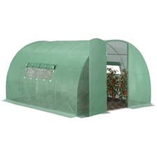 Image of Outsunny 4 x 3M Walk-in Garden Polytunnel Greenhouse Galvanised Steel W/ Door