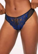 Image of Ann Summers Sexy Lace Brazilian. Size 12. Black/ Blue. New With Tags.