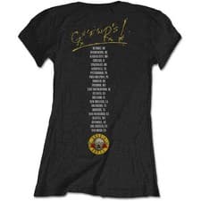 Image of Guns N Roses T Shirt Not In This Lifetime Tour Official Womens Skinny Fit Black
