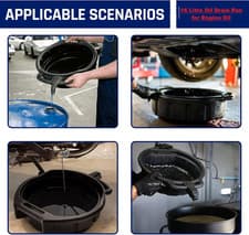 Image of Oil Drain Pan Coolant Gearbox Fuel Tray Bucket Car Motorbike 16 Litre 16L