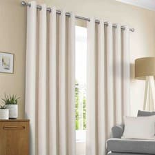 Image of Sundour Amberley Eyelet Curtains - Natural