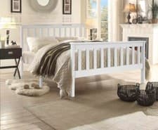 Image of Solid 4ft Wooden Bed Frame Without Mattress Small Double Pine Wood Furniture UK.