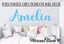 Image of Personalised Name Wall Decal Girls Boys Kids Vinyl Sticker Art Nursery Bedroom