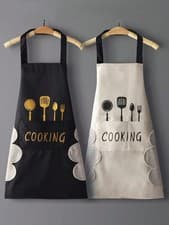 Image of Waterproof Oil Proof PVC Apron With Pocket Butcher Chefs Kitchen Cook BBQ Unisex