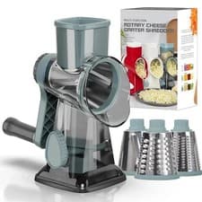 Image of Rotary Cheese Grater 3 in 1 Drum Shredder Stainless Steel Kitchen Tool