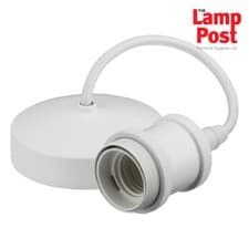 Image of ML 8271MW 6" E27 Screw Vintage Ceiling Pendant Light Set - Matt White