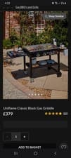 Image of BBQ Uniflame Gas Griddle Stainless Steel Barbecue