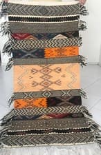 Image of Moroccan Rug Carpet - Boho Design Embroidered - Berber Picasso - 5'9" x 2'4"