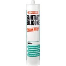 Image of Evo Stik Sanitary Silicone Sealant Bathroom Kitchen (White/Clear) Mould Free