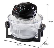 Image of Schallen Black and Glass Air Fryer 17L 2 in 1 Deluxe Deep Fat Free Frying.