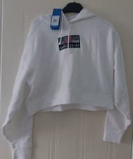Image of Adidas Originals Cropped White Hoodie