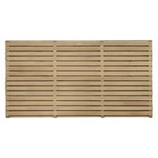 Image of 4 Pack Contemporary Double Slatted Fence Panel 1800x900mm -6x3ft (4 Panels)