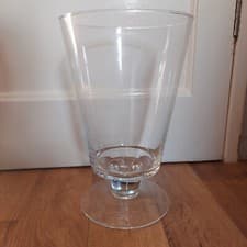 Image of NEW.NEXT.LARGE 30 CM CLEAR GLASS CONICAL SHAPE FOOTED DISPLAY VASE