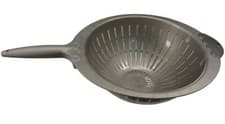 Image of Plastic Colander with handle, blue, yellow, grey 9"/23cm diameter Sieve strainer