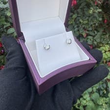 Image of 9ct 375 white gold natural Diamond 💎 stud earrings 0.60 carat natural Diamonds.