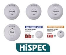 Image of HISPEC 10 Year Lithium Battery Wireless Interlink RF SMOKE & HEAT Alarm Kit 2