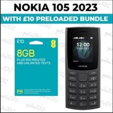 Image of Nokia 105 (2023 Edition) Dual Sim Unlocked Mobile With £10 EE Credit Preloaded