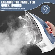 Image of Electric Steam Iron 2400W Non-Stick Soleplate Dry/Steam Iron Adjustable Temp UK