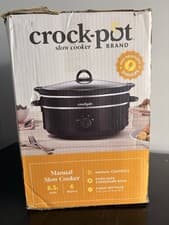 Image of BRAND NEW Crockpot Manual Slow Cooker 6.5L Oval, 6 People, With Oven Safe Bowl