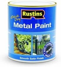 Image of RUSTINS MPBK500 Metal Paint, Black, 500 ml