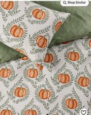 Image of BNWT GEORGE SINGLE SIZE AUTUMN PUMPKIN PRINT DUVET COVER BEDDING SET brand new