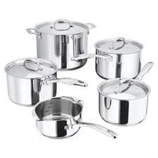 Image of Stellar 5pc Cookware Set Stainless Steel Induction Dishwasher Safe Lids