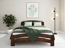 Image of Small Double Bed Frame 4ft – Solid Wooden Bed Frame for Adults, F10
