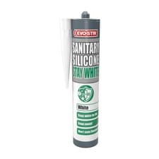 Image of EVO-STIK Sanitary Silicone Stay White - 280ml - Premium Sanitary Sealant - St...