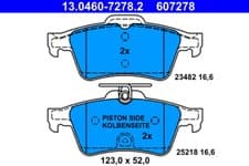 Image of ATE 13.0460-7278.2 Brake Pad Set, disc brake for PEUGEOT