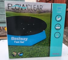Image of Bestway 58032 Flowclear Cover for Fast Set Pools, Black, 244 cm