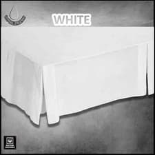 Image of Base Valance Poly Cotton Plain Dyed Luxury Platform Box Pleated Sheet All Sizes