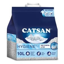 Image of Catsan Hygiene Non-Clumping Cat Litter Natural Absorbent White 10L
