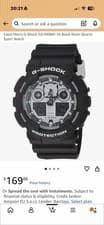 Image of Casio Gents G-Shock Black & Red GA-100-1A4ER 200M Alarm Combi Watch GA-100-1A4