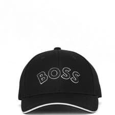Image of Hugo Boss Embroided baseball Hat Cap Adjustable One Size Black White Rrp £49 New