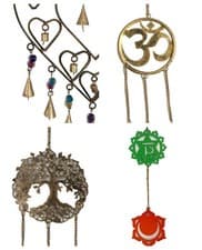Image of Indian Hand Made Brass Hanging Strings with Beads and Bells Chimes Chakra Zen