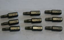 Image of Torx Screwdriver Bits 3 X T15 + T20 +T25 PACK OF 9 Hardened Hex 1/4" 25mm