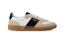 Image of HUGO BOSS BRANDON LEATHER & SUEDE TRAINERS OPEN BEIGE UK 9 RRP £229 BNIB
