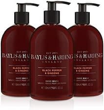 Image of Baylis & Harding Black Pepper and Ginseng Hand Wash for Men, 500 ml, Pack of 3,