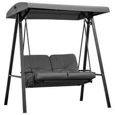 Image of Outsunny 2 Seater Garden Outdoor Swing Chair Hammock w/ Adjustable Canopy Grey