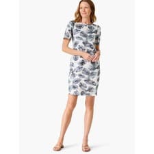 Image of NIC+ZOE Falling Palms T-Shirt Dress Womens XL Grey Tropical Vacation Classic NWT