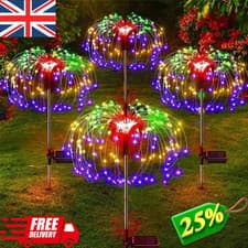 Image of LED Solar Firework Garden Lights Waterproof Outdoor Lawn Decor 60LED Colorful