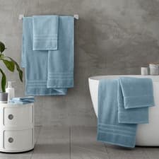 Image of Catherine Lansfield Zero Twist 100% Cotton 450GSM Towel Collection Blue
